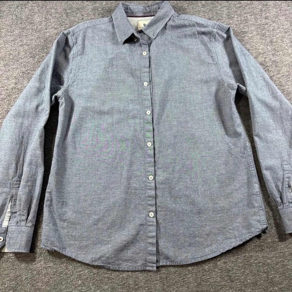 Steel & Jelly Mens XL Blue Long Sleeve Button Down Cotton Shirt